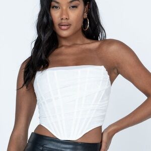 White mesh bustier top